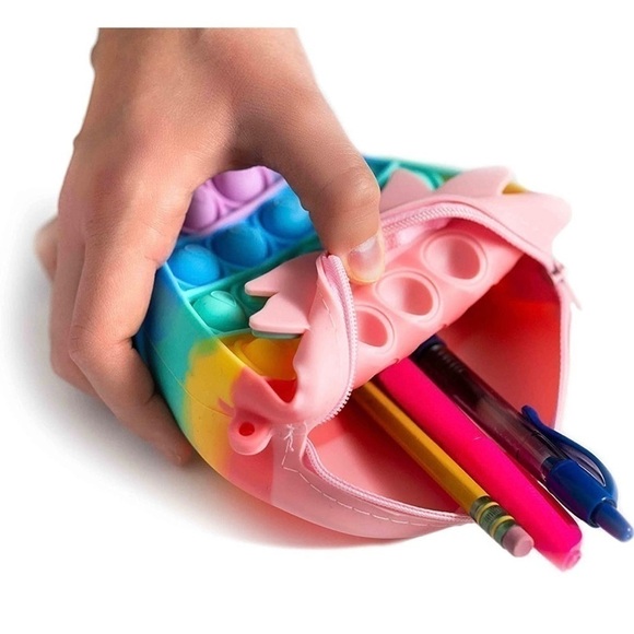 STRAWBERRY Pop It Purse With Zipper Fidget Toys for ADHD & Sensory Relief - Picture 3 of 8